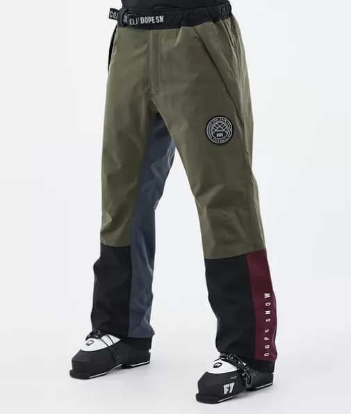 Skibroeken<Dope Snow Blizzard Track OIiveGreen/Burgundy/MetalBlue/Black