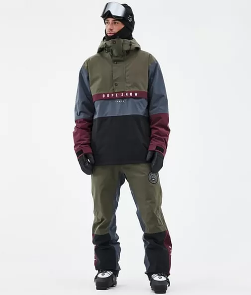 Ski Jassen<Dope Snow Legacy Track OIiveGreen/Burgundy/MetalBlue/Black